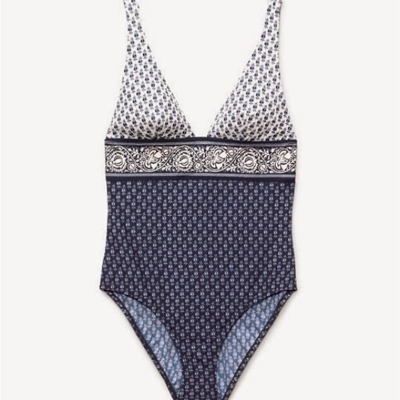 Tory Burch Other - Tory Burch Blue and White Patterned Large one piece‎ Swimsuit